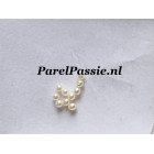 Zaadparels * 2,8- 3mm zoetwater AAA rond wit, half geboord 4st.  y