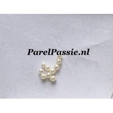 Zaadparels * 2,8- 3mm zoetwater AAA rond wit, half geboord 4st.  y