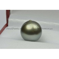 Ronde Tahiti parel grijze cultivé  zoutwaterparel 13,0 x 13,0 x 13,3 mm  y