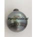 Tahiti parels zeer grote 14mm x 15mm grijs groene tone barok zoutwater druppel paar  y