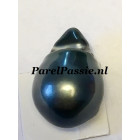 Tahiti parel losse zwarte grote 13,4 x 19 mm zoutwater barok  y