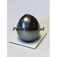 Tahiti parel grote 12mm x 14mm donkere parel met krachtig luster drupple  y