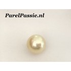 Echte Zuidzee zoutwater parel licht goudkleurig rond 13mm groot  y