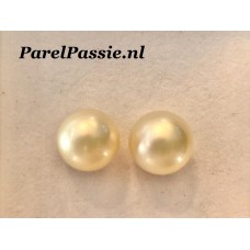 Zuidzee parels paar ronde room ivoor zoutwaterparel ca. 12.5mm