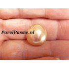 Verkocht Zuidzee zoutwaterparel Australische barok top luster goudkleurig 13 x 14mm y 