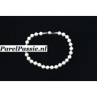 Parelarmband imitatie faux parels 6mm 20cm zilver bolslot y