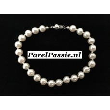 Parelarmband imitatie parels 6mm 19cm zilver bolslot ..