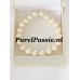 Parelarmband hoge kwaliteit zoetwaterparel roomwit ca. 8mm - 9mm elastisch   y