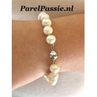 Parelarmband wit, 10-11mm zoetwaterparels 21cm 22cm ..