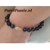 Parelarmband zwart zoetwaterparels AAA 9 - 10mm, 14k  y