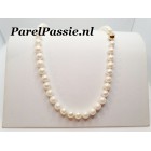 Akoya parelcollier  7 mm - 7.5mm zoutwater slot zilver verguld  opmaatservice 42cm - 43cm - 44cm - 45cm x