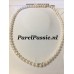 Akoya parelcollier gouden slotje kleine witte ronde zoutwaterparels 5mm 38cm tot 48 cm maatservice  y