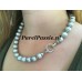 Grijs parelcollier groot ca. 11-13mm zoetwater echte cultive parels 46cm  y
