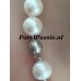 Grote echte parels collier witte ronde AAA 11-12mm zoetwater 40cm tot max. 45 cm witgouden slot JKa  y.