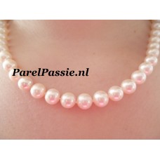 Parelcollier alles is liefde AAA 8 mm rond 14k witgouden slot JKa  y-