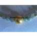 Collier gouden Zuidzee parel * 11 mm zoutwater met aquamarijn 14karaats goud  op maat service y