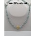 Collier gouden Zuidzee parel * 11 mm zoutwater met aquamarijn 14karaats goud  op maat service y
