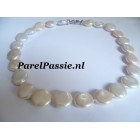 Halsketting zoetwaterparels parelketting zeer groot 16m - 17mm 45cm   y