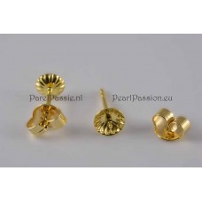 Gouden * oorstekers 18k 750, kleine pin, parels los kopen  y..