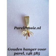 Verkocht Gouden hanger  voor parel tulp kap pin, 14k  585 ..