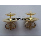 Gouden oorstekers voor grote parels JKa 14k 585 parelschotel 7mm en 11mm achter  y.