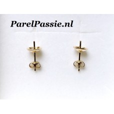 Gouden oorstekers voor grote parels 14k 585 parelschotel 6.7mm ..