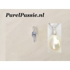 Hanger 18k Witgouden diamanten voor losse parel