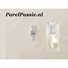 Hanger 18k Witgouden diamanten voor losse parel  y.