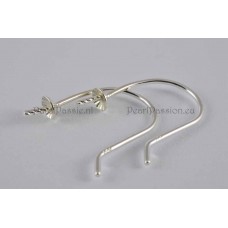 Oorhaken zilver fijn 925 pin kap 3mm, parels los kopen of leveren incl montage bij ParelPassie.nl gekochte geboorde parels .y