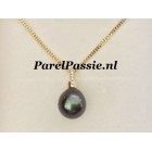 Hanger 18k geelgouden diamanten voor losse parel zonder deze parel