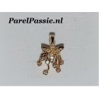 Hanger zilver verguld cliphanger aanhanger grote met cz steentjes   y