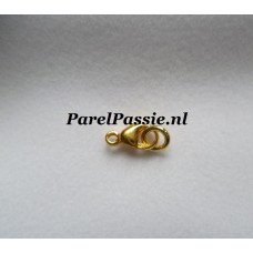 Zilver verguld karabijnslot 5x9 mm voor armband of collier, klein fijn y.