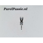 Zilveren hanger solitair zirkonia met pin voor parel stevig 14mm 