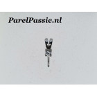 Zilveren hanger solitair zirkonia met pin voor parel stevig 14mm  y
