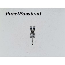 Zilveren hanger solitair zirkonia met pin voor parel stevig 14mm  y..