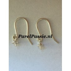 Oorhaken zilver fijn 925 pin kap 4mm parels los kopen of leveren 