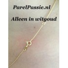 Witggouden collier anker schakel 14k  ca. 42 - 45cm verstelbaar zeer fijn x