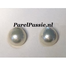 Grote pareloorbellen zoetwater witte druppel Edison ca. 12 x 13mm hangers zilver brisuren of oorhaken