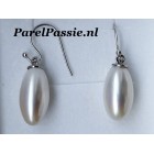 Lange pareloorbellen grote lange zoetwater ca.10 x 18mmm zilver 925  y