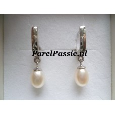 Pareloorbellen 7x9mm zoetwaterparels zilver 925 met clip y