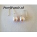Parel oorhangers roze zoetwaterparels ca 10mm x 12mm, zilver 925 ..