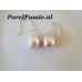 Parel oorhangers roze zoetwaterparels ca 10mm x 12mm, zilver 925  y