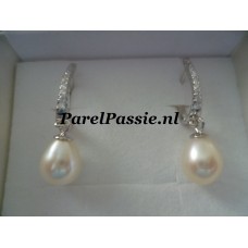 Luxe pareloorbellen zilver roze of wit zoetwaterparels y+