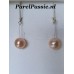 Parel oorbellen roze zoetwaterparels ca 9-9,5mm zilveren brisuren  y
