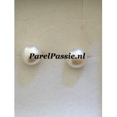 Grote parel oorknoppen * 10mm AAA bouton, zilver stevig y