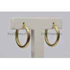 Luxe gouden creolen 20mm oorbellen 14k 585, satin bewerkt met scharnier  y.