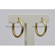 Luxe gouden creolen 20mm oorbellen 14k 585, satin bewerkt met scharnier  y..