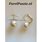 Gouden pareloorbellen cultivé zoetwaterparels AAA parels 10mm brisuren 14k  y