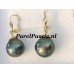 Pauw kleurige Tahiti pareloorbellen 14k gouden brisuren of oorhaken 12 - 14mm  y-