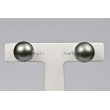 Tahiti pareloorbellen zwart ronde zoutwaterparel oorsteker  y